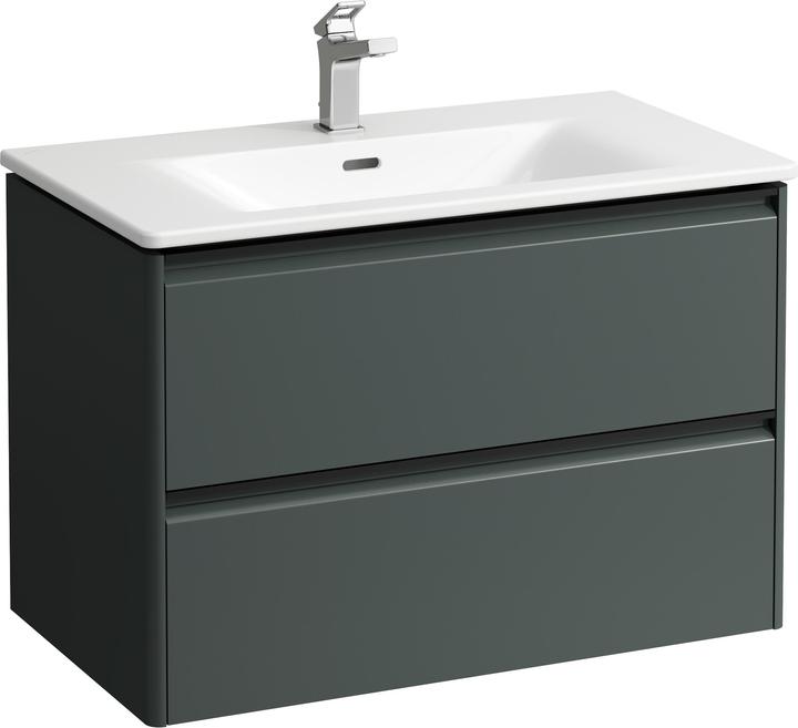 Produktbild Laufen Palace Set, Waschtisch, 1 Hahnloch, Überlauf, inkl. Base Waschtischunterbau, 2 Schubladen, 8