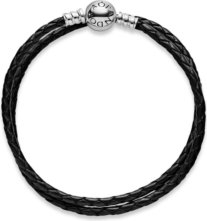 Immagine prodotto Pandora Bracciale doppio nero (41 cm, Argento, Cuoio)