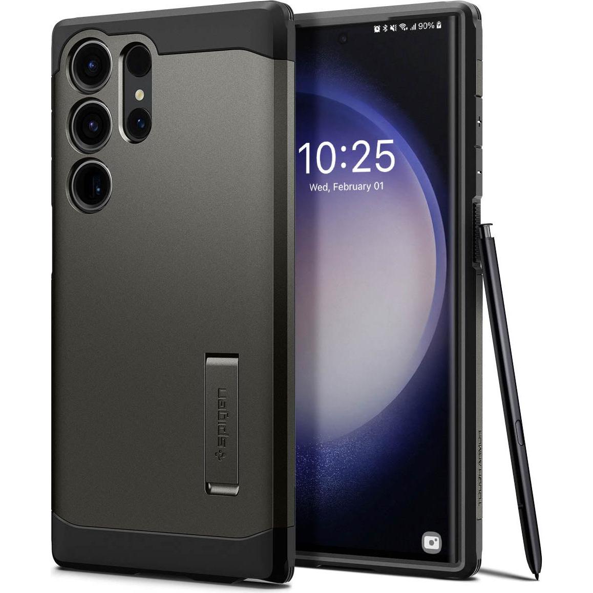 Spigen Tough Armor (Samsung Galaxy S23 Ultra), Smartphone Hülle, Grau