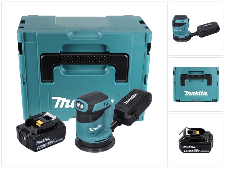 Produktbild Makita DBO 180 T1J Akku Exzenterschleifer 18 V 125 mm + 1x Akku 5,0 Ah + Makpac - ohne Ladegerät (Exzenterschleifer)
