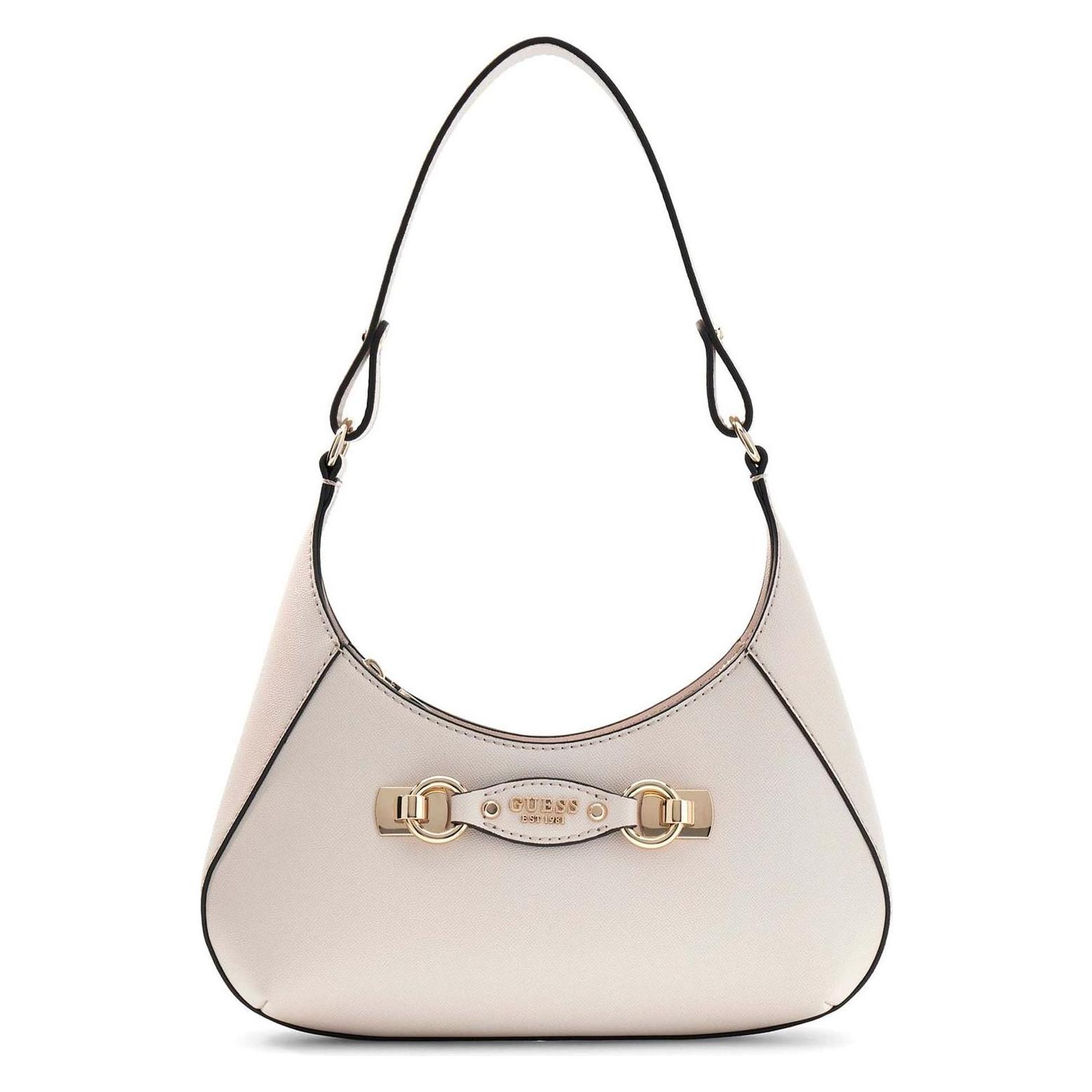 Guess, Damen, Handtasche, Mimina Top Zip Shoulder Bag, Beige