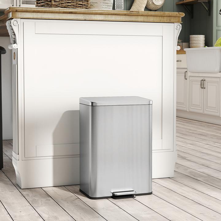 Image du produit Homcom Mülleimer Edelstahl, Kunststoff Silber (20 l)