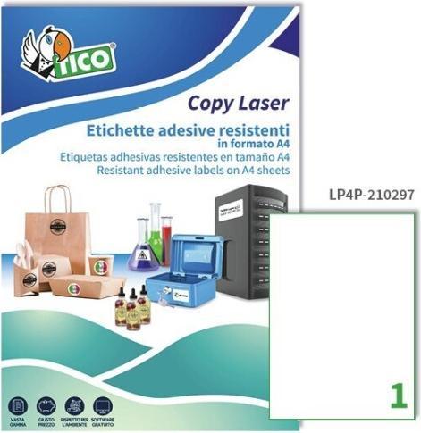 Actual product image Tico LP4P 210297 Polyester Labels 210 x 297 White