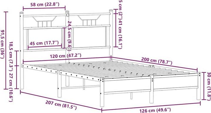 Image du produit vidaXL Bettgestell (120 x 200 cm)