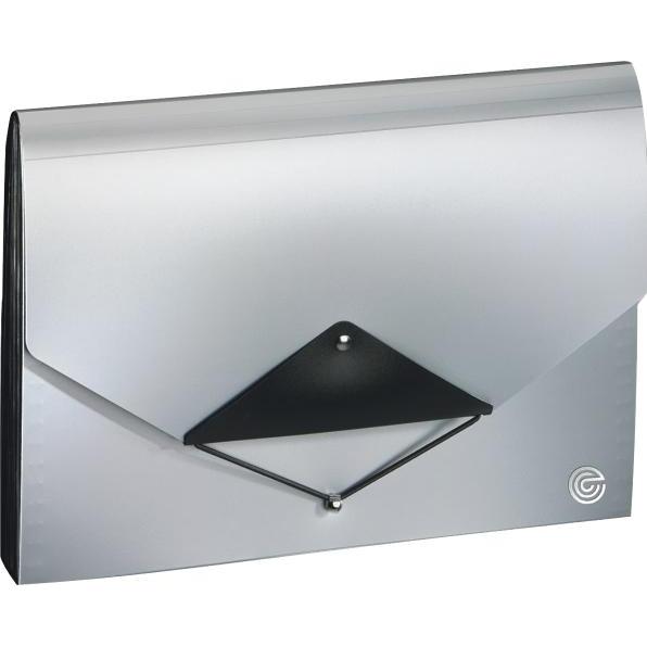 Ecobra, Mappe, Fächermappe A4 mit 13 Fächern silber/schwarz (A4, 1 x)