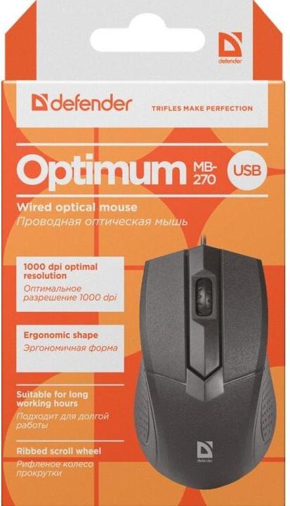 Actual product image Defender Optimum MB-270 - mus - USB - (Cable)