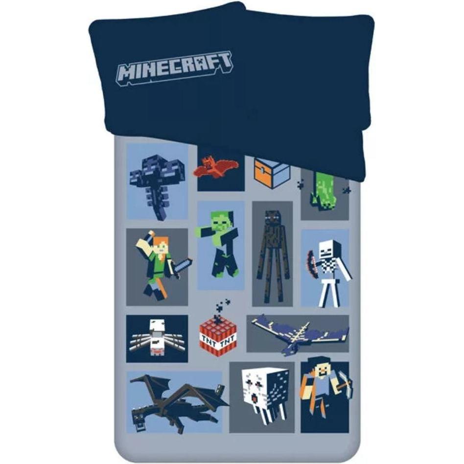 Thumbnail - Tinisu, Kinderbettwäsche, Minecraft Bettwäsche - Creeper Enderman 140x200 cm Kissen und Decke