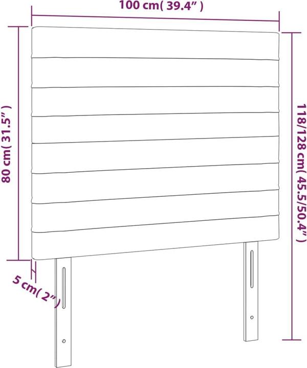 Produktbild vidaXL Kopfteil (180 x 5 x 128 cm)