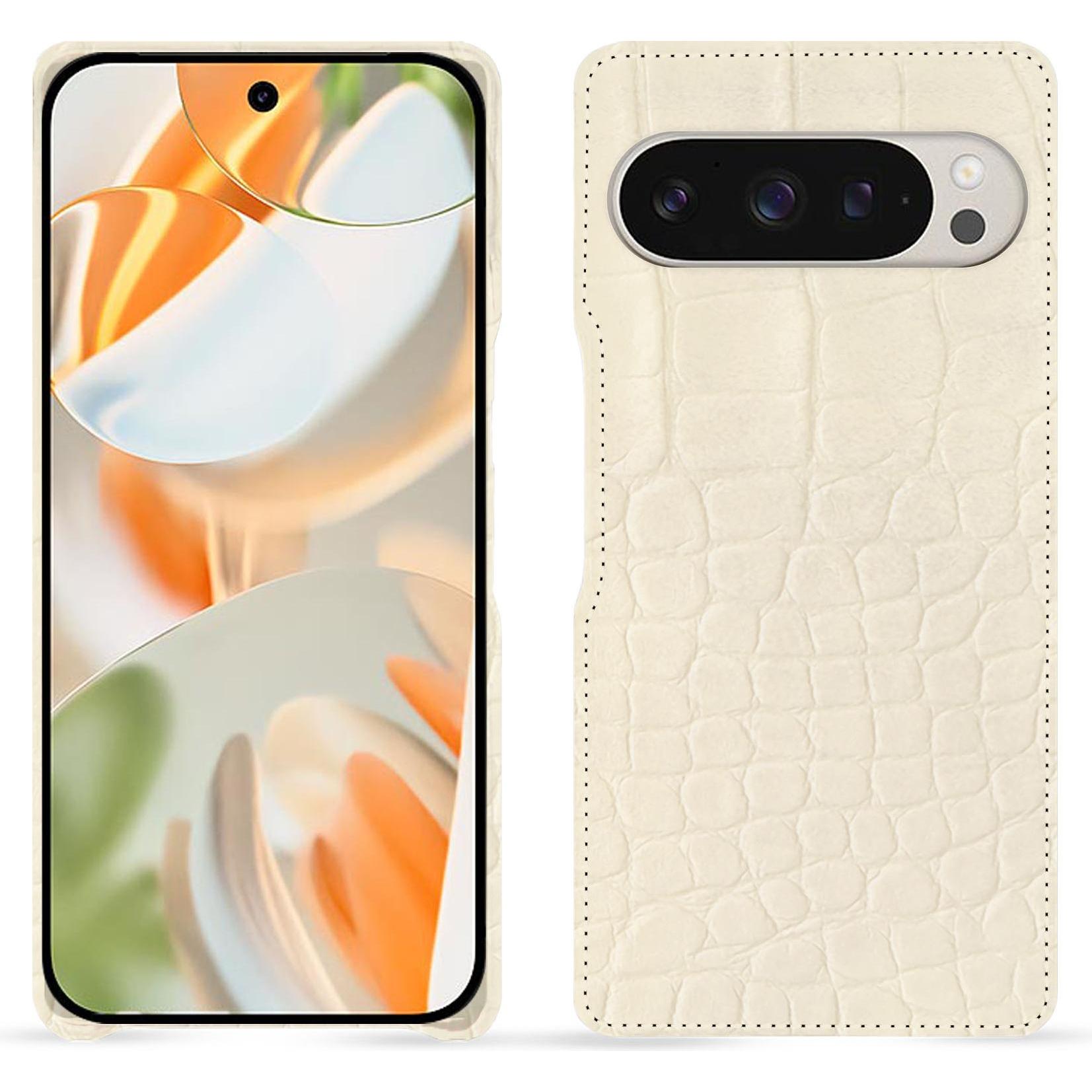 Noreve Lederschutzhülle (Google Pixel 9 Pro Fold), Smartphone Hülle, Weiss