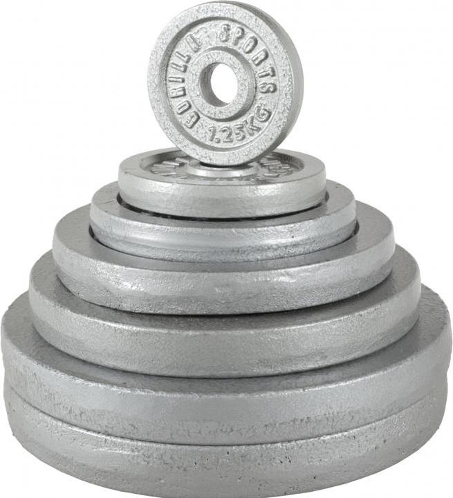Produktbild Gorilla Sports Langhantelset (2 x 5 kg, 6 x 2.5 kg, 2 x 15 kg, 6 x 1.25 kg, 2 x 10 kg)