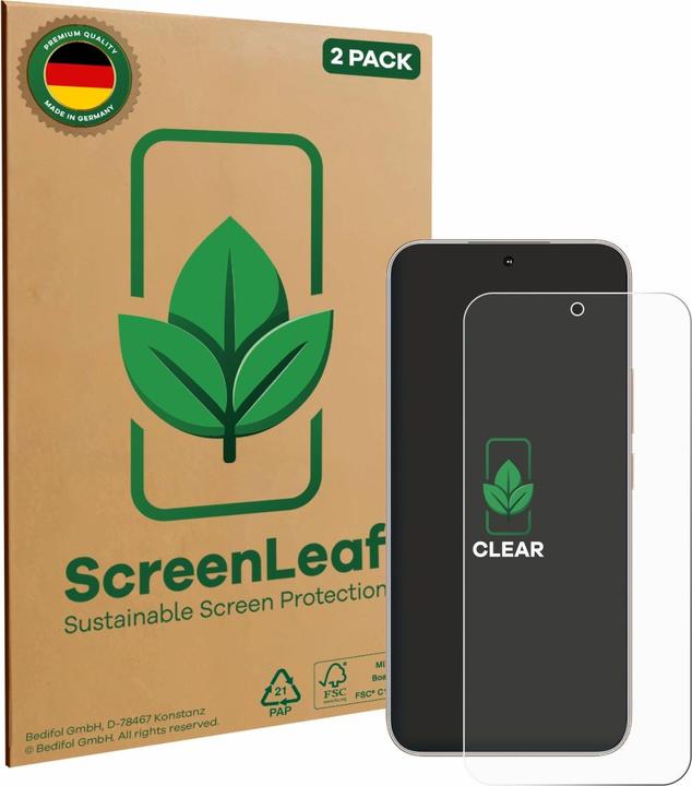 Immagine prodotto ScreenLeaf Pellicola protettiva, Proteggi Schermo Sostenibili, Clear, Antigraffio (2 Pezzo/i, Samsung F400)
