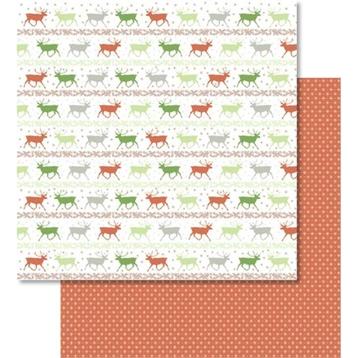 Ursus, Bastelpapier, Scrapbook Paper Classic Christmas rot/grün12x12 Zoll VE=5 Blatt Motiv 2 (5 x)
