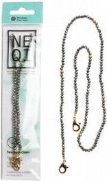 Actual product image Neqi Face Mask Chain Grey Pearls