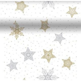 Duni Christmas tablecloth roll 3in1 Dunicel white (40 x 480 cm)