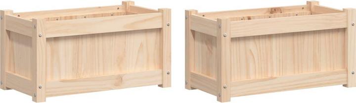 Actual product image vidaXL Planter 2 pcs. Solid pine wood,Material: Solid pine wood
