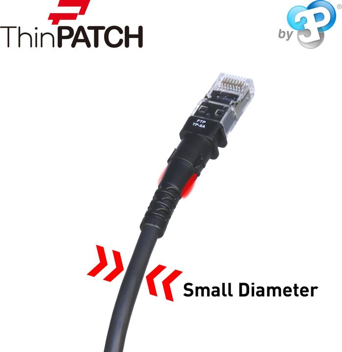 Actual product image PatchSee Patch cord ThinPatch FTP CAT 6a black 1.5m (FTP, CAT6a, 1.50 m)