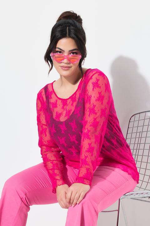 Produktbild Angel of Style Spitzen-Shirt, Slim Fit, Neonfarbe, Langarm (54)