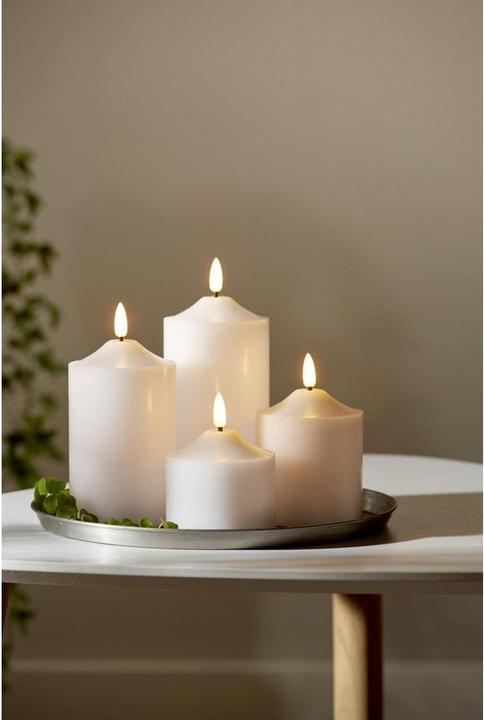 Produktbild Star Trading LED-Kerze Pillar Flamme 7.5 cm x 12 cm, Weiss (1 x)