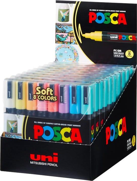 Actual product image Posca Marker PC-5M round tip (Multicoloured, 2.50 mm, 8 x)