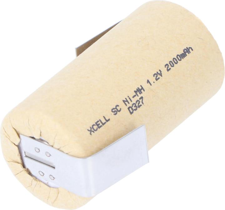 Produktbild AccuCell Akku Sub-C mit Lötfahne in Z-Form (Sub-C, 2200 mAh)
