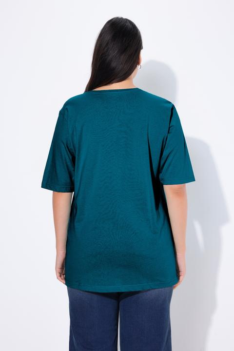 Actual product image Ulla Popken Basic Round Neck Short Sleeve Relaxed Fit Tee (68)