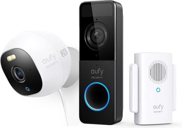 Productafbeelding eufy Security Doorbell -Video Deurbel C210 Wi-Fi + E220 2K camera met 24/7 opname