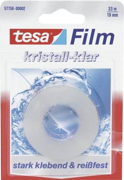 Produktbild tesa 1x tesafilm KRISTALL-KLAR, hochtransparent, alterungsbeständig, mit starker Haftung (19 mm)
