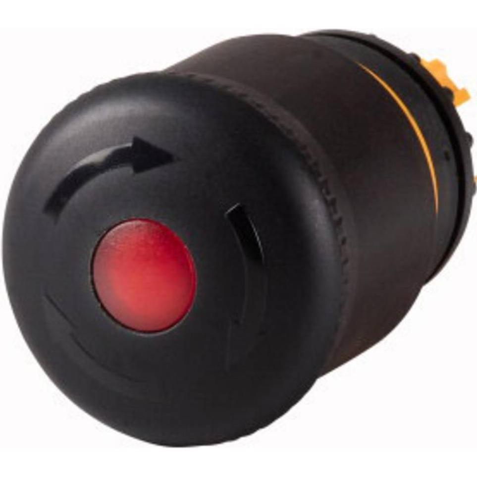 Eaton M22S-PVLT Pulsante STOP/STOP illuminabile nero ruotabile tr. 271540, Pulsante + Interruttore, Nero