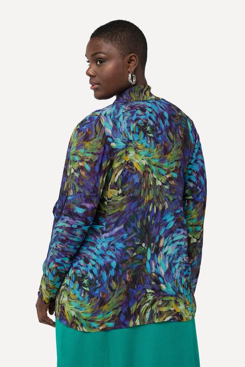 Produktbild Ulla Popken Indoorjacke, Rayon-Chiffon, Wasserfallkragen, Langarm (56)