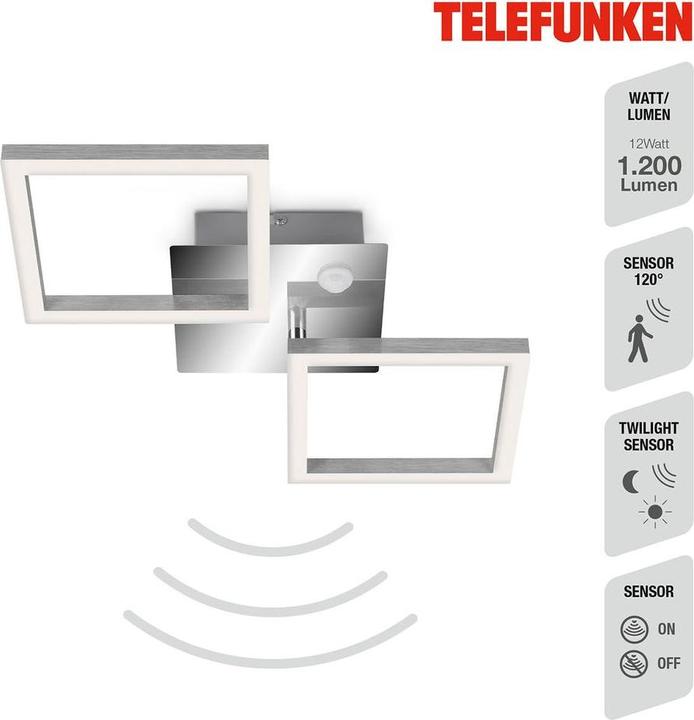 Immagine prodotto Telefunken Sensor LED Deckenleuchte, chrom-alu, LED/12W (1200 lm)