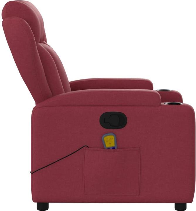 Immagine prodotto vidaXL Poltrona massaggiante in tessuto rosso vino,Colore: Rosso vino,Materiale: Tessuto