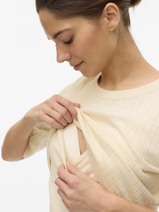 Immagine prodotto Mamalicious Normal geschnitten Rundhals Gerippte Ärmelbündchen Strickoberteil Strickpullover