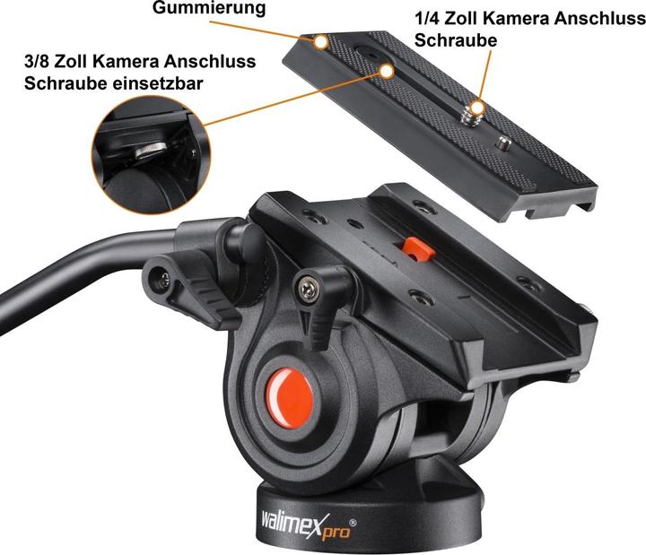 Actual product image Walimex pro pro Video Monopod Cineast Mono with Fluid Panhead (Metal)