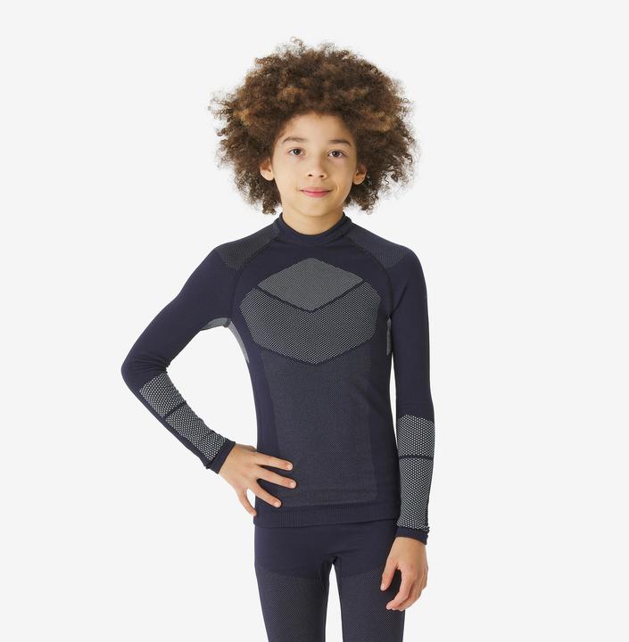 Actual product image Quechua Skiunterwäsche Funktionsshirt Kinder 5 – 15 Jahre warm nahtlos - BL900 blau (122)