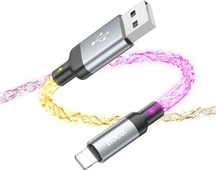 Image du produit Hoco Cable cable USB A to Lightning 2,4A U112 1 m gray (1 m, USB 3.0, 18 W)
