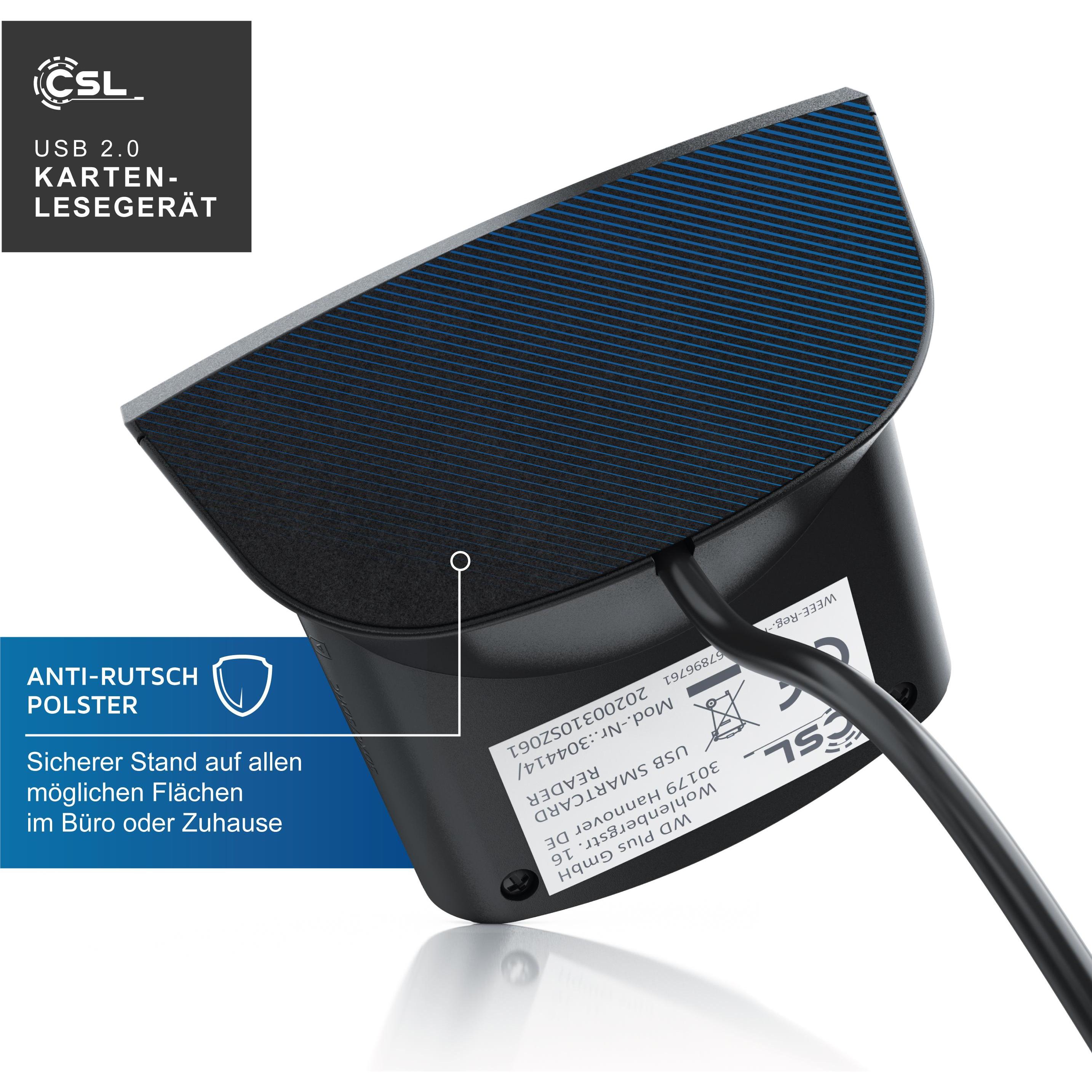 Thumbnail - CSL USB Speicherkartenleser, Chipkartenleser, SmartCard Reader, Cardreader, SIM Cards, SD, Micro SD (USB), Speicherkarte...