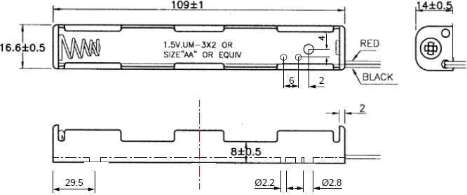 Actual product image Goobay 2x AA AA battery holder