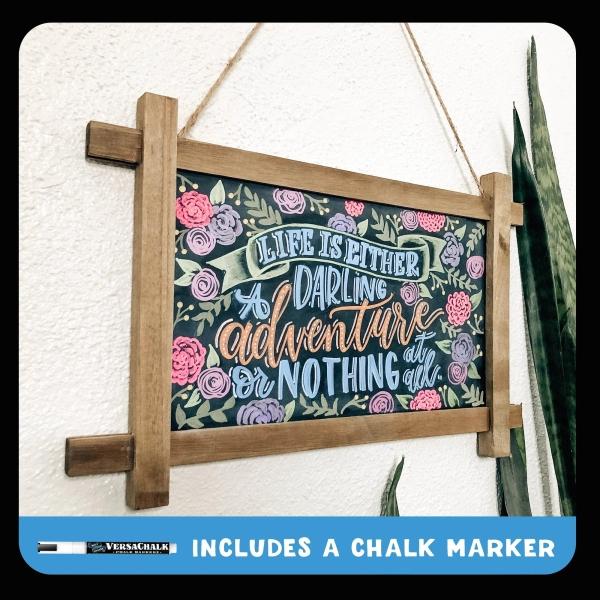 Actual product image VersaChalk Rustic wooden board to hang up incl. pen approx. 25.4 x 38.1 cm (38.10 x 25.40 cm)