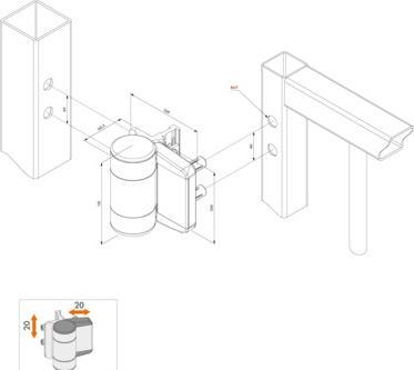 Actual product image Locinox Torband 180°, Alu (Window hinge, 1 pcs.)