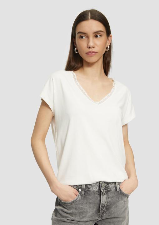 Immagine prodotto S.Oliver T-Shirt Modalmix-Shirt mit Spitzenblende (XL)