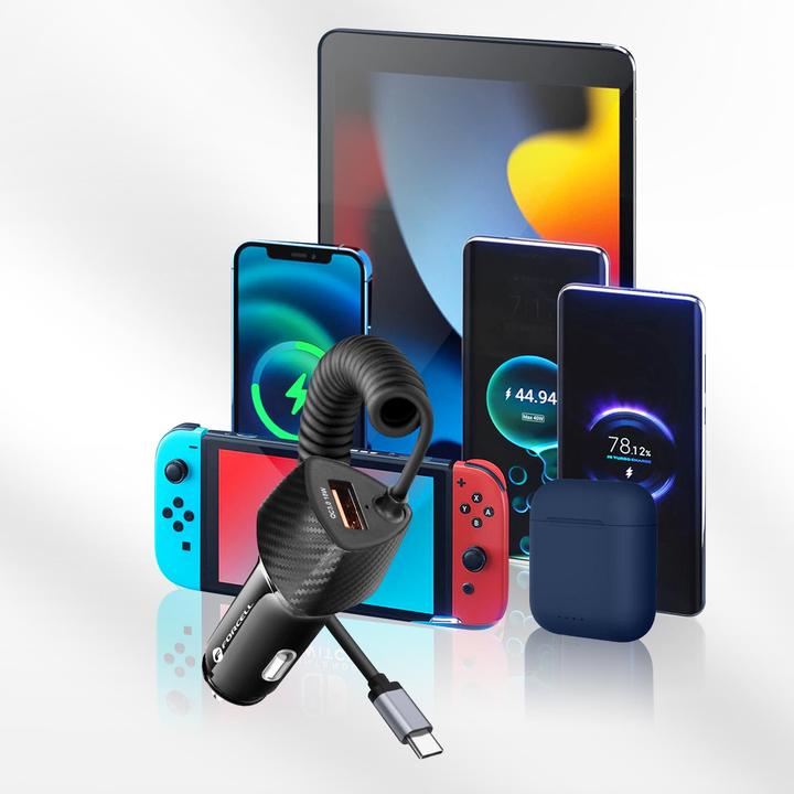 Produktbild Forcell USB 38W + USB-C Kabel Autoladegerät