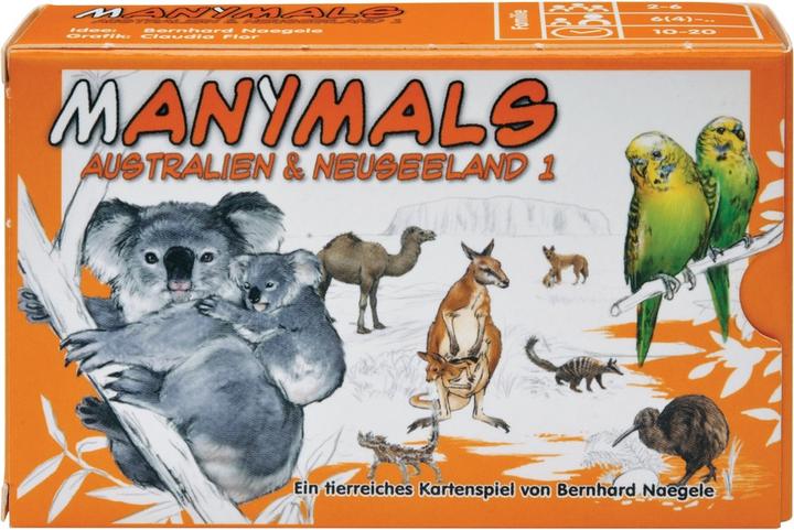 Produktbild ADL00243 - Manimals Australien - Kartenspiel (GB, DE, FR), für 2 bis 6 Spieler, ab 6 Jahren (Deutsch, Französisch, 2 - 6 Spieler)