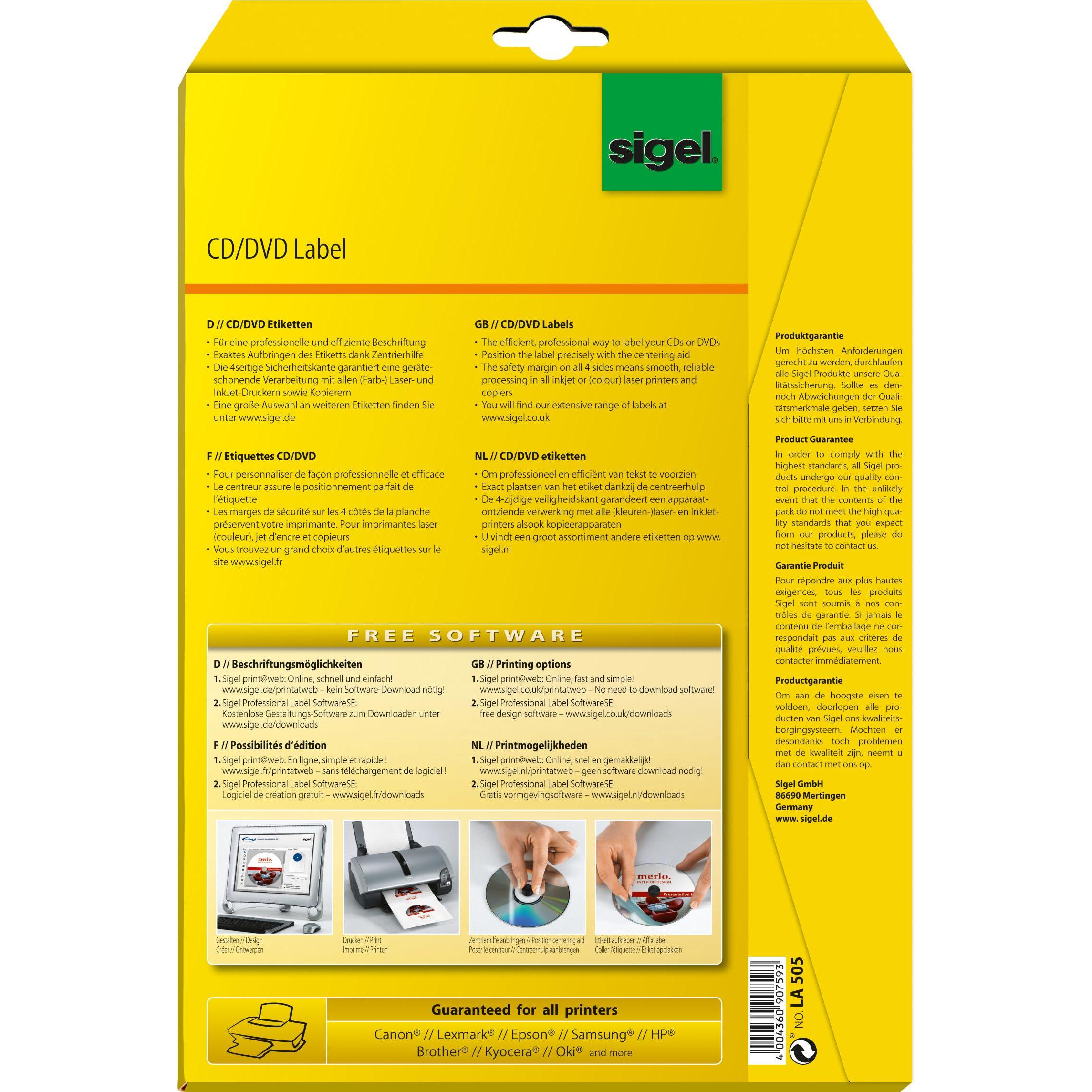 Thumbnail - Sigel, Etiketten, CD-/DVD-Etiketten