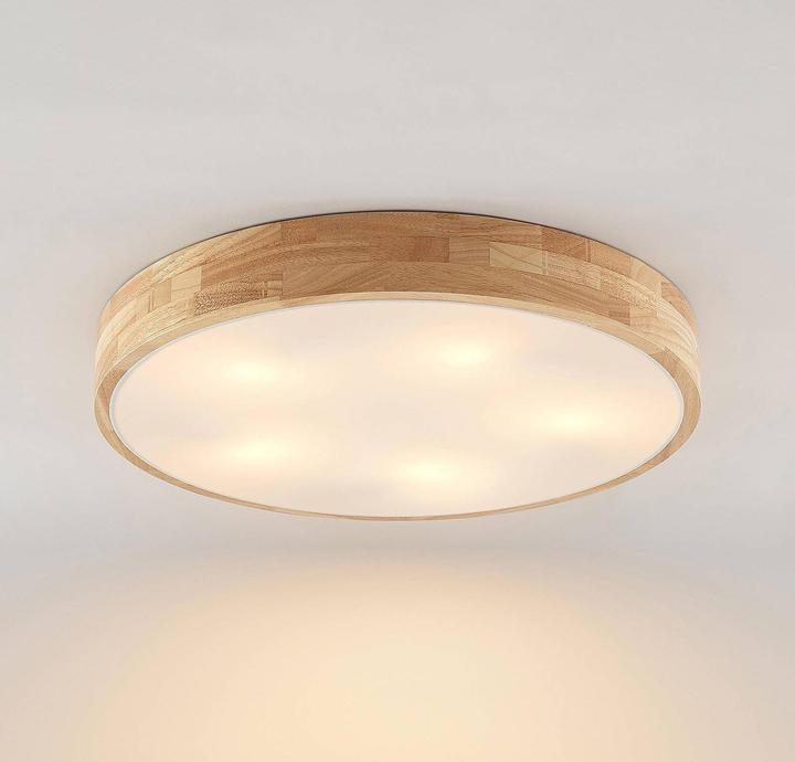 Immagine prodotto Lindby Plafoniera Tanju, legno di quercia, Ø 60 cm (E27)