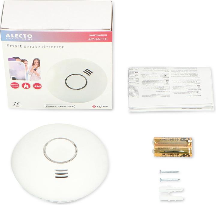 Actual product image Alecto SMART-SMOKE10 Smart Zigbee Rookmelder - 10 jaar sensor - Voldoet aan Europese norm EN14604 - Wit