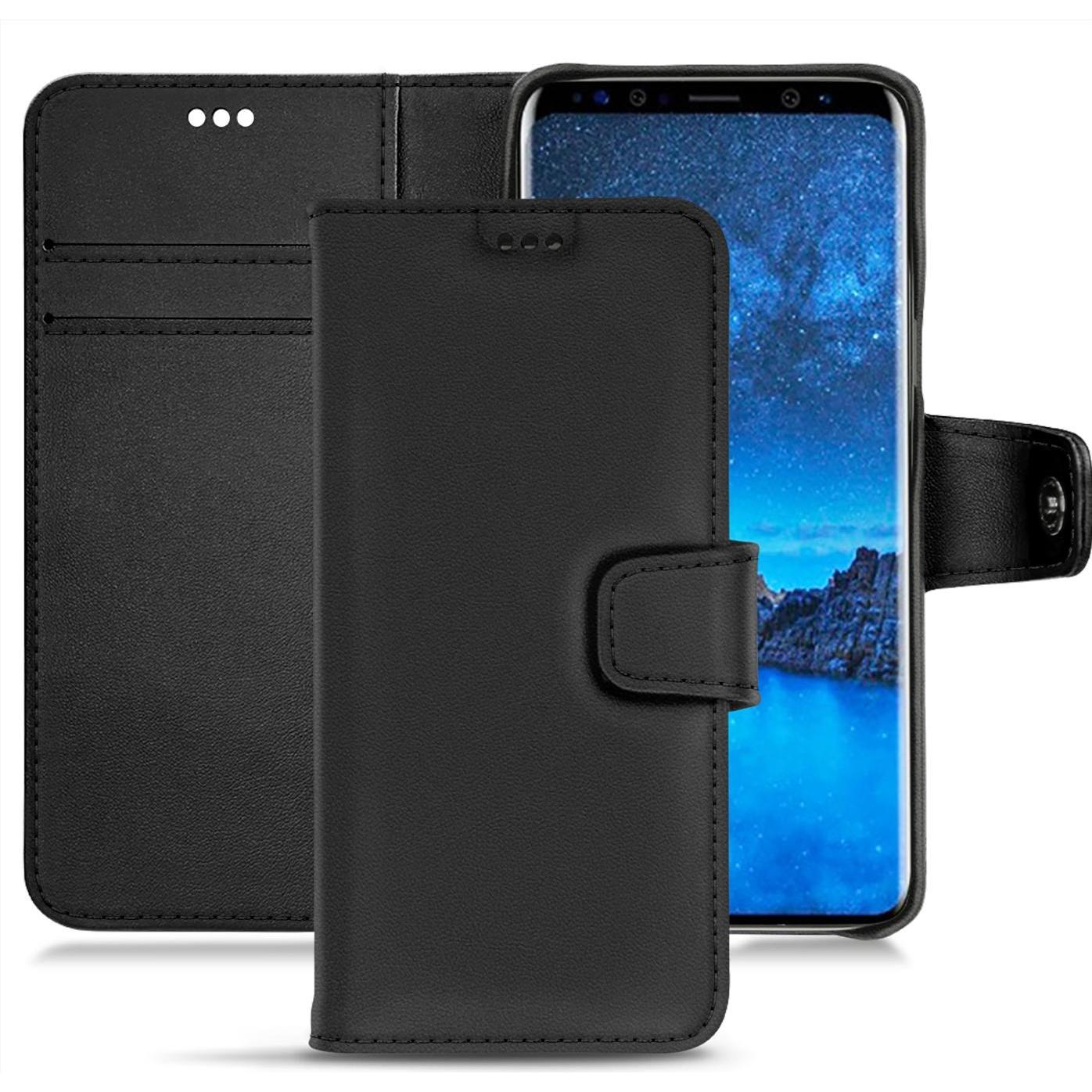 Noreve Lederschutzhülle Wallet (Samsung Galaxy S9+), Smartphone Hülle, Schwarz