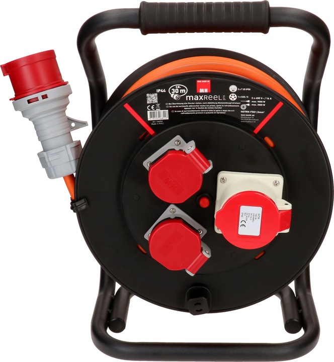 Actual product image Max Hauri maxReeL 2x type 25 + 1x CEE16-5 IP44 (30 m, 1.50 mm²)