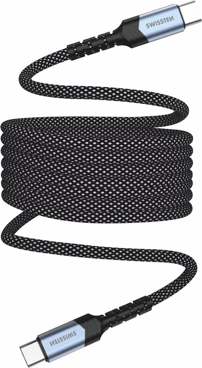 Image du produit Swissten Câble de données magnétique auto-enrouleur USB-C / USB-C 1 M (1 m, USB 3.0)