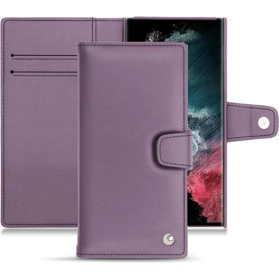 Noreve Lederschutzhülle Wallet (Samsung Galaxy S22 Ultra), Smartphone Hülle, Violett
