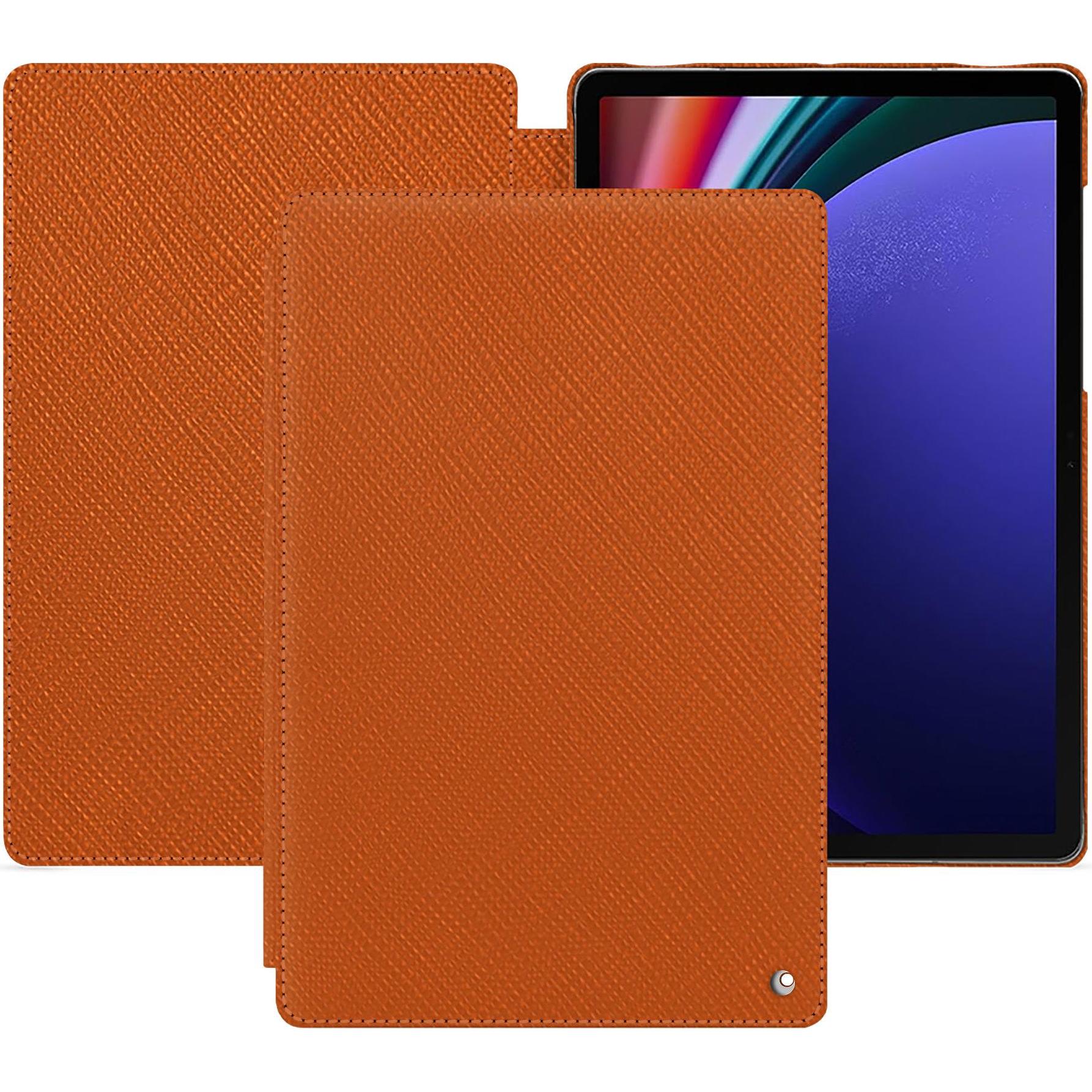 Noreve Lederschutzhülle horizontal (Galaxy Tab S9+), Tablet Hülle, Orange